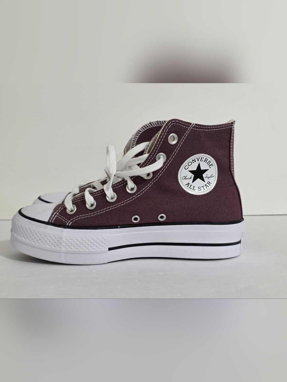 Converse High Top Platform Sneakers - Burgundy